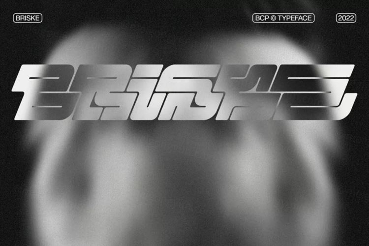 潮流未来派赛博朋克科幻机能服装设计海报排版英文装饰字体 Ju