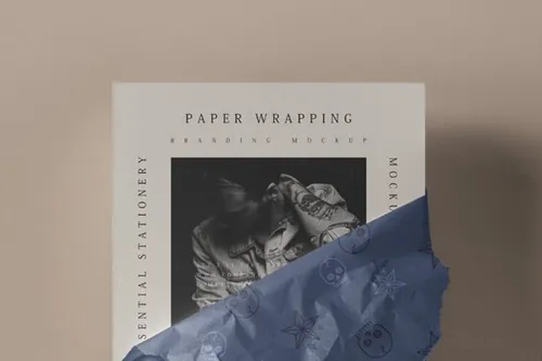 包装纸品牌样机 Paper Wrapping Branding Psd Mockup
