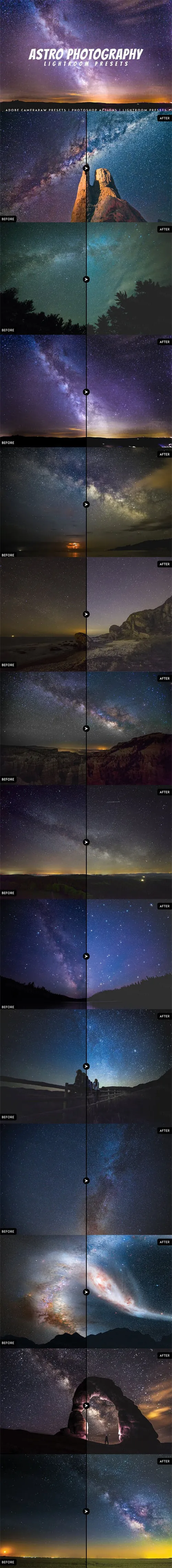 宇宙星空照片lightroom预设Astro Photography