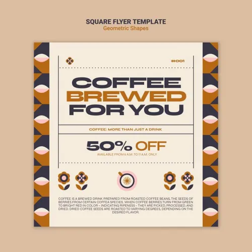 孟菲斯几何抽象餐厅酒店商品菜单菜谱宣传单海报PSD模板 Geometric shapes template