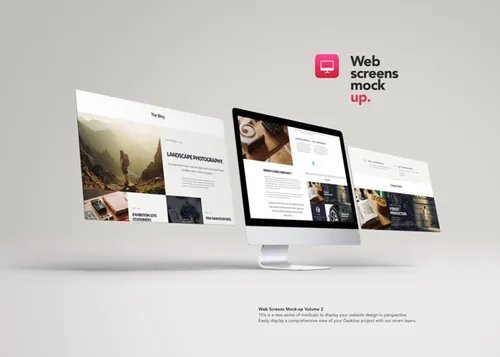 网页展示PSD模板Web Screens Mock Up