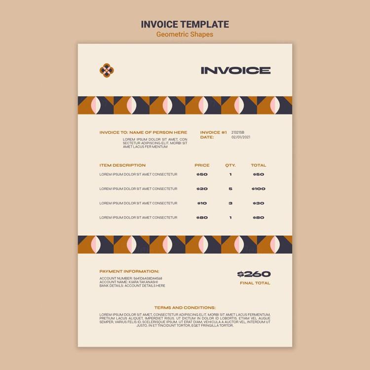 孟菲斯几何抽象餐厅酒店商品菜单菜谱宣传单海报PSD模板 Ge