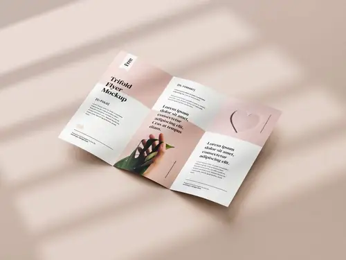 三折页DL传单设计样机PSD模板 Tri-fold DL Flyer Mockup 样机模