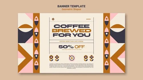 孟菲斯几何抽象餐厅酒店商品菜单菜谱宣传单海报PSD模板 Ge