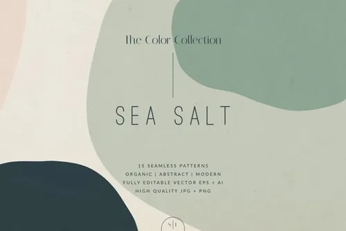 优雅梦幻般的海洋抽象有机图案素材合辑 Sea Salt Ab