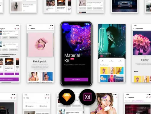 APP移动应用设计标准的UI套件 Material Kit Mobile Ske