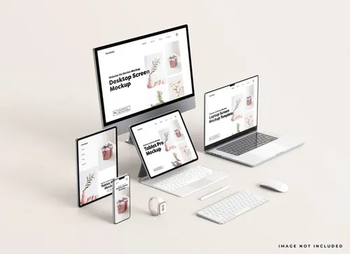 Apple苹果全套电脑手机平板设备Web UI设计场景贴图展