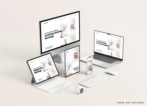 Apple苹果全套电脑手机平板设备Web UI设计场景贴图展