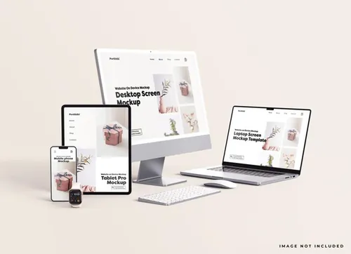 Apple苹果全套电脑手机平板设备Web UI设计场景贴图展