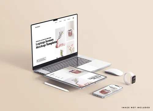 Apple苹果全套电脑手机平板设备Web UI设计场景贴图展