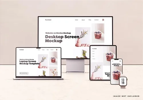 Apple苹果全套电脑手机平板设备Web UI设计场景贴图展