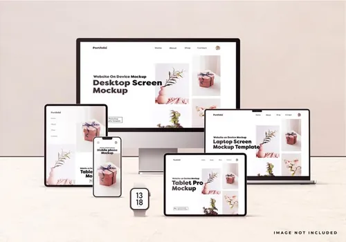 Apple苹果全套电脑手机平板设备Web UI设计场景贴图展