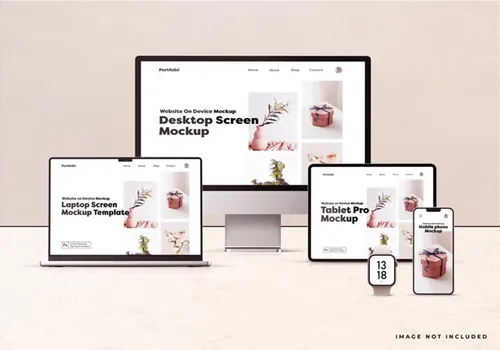 Apple苹果全套电脑手机平板设备Web UI设计场景贴图展