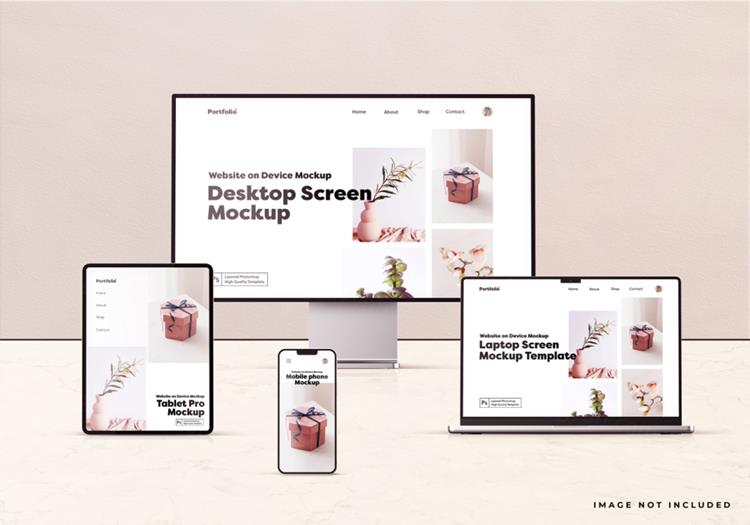 Apple苹果全套电脑手机平板设备Web UI设计场景贴图展