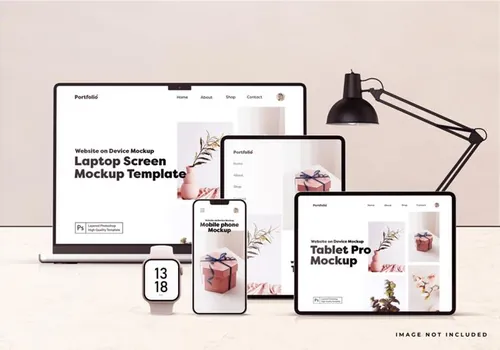 Apple苹果全套电脑手机平板设备Web UI设计场景贴图展