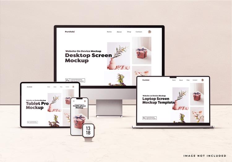 Apple苹果全套电脑手机平板设备Web UI设计场景贴图展