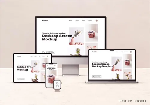 Apple苹果全套电脑手机平板设备Web UI设计场景贴图展