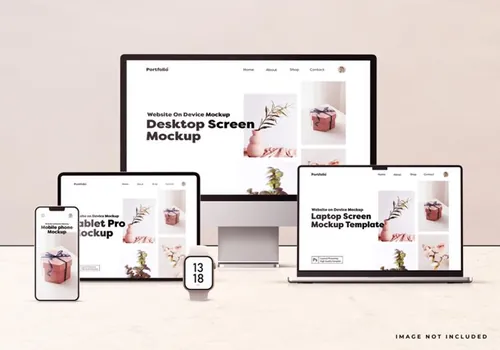 Apple苹果全套电脑手机平板设备Web UI设计场景贴图展