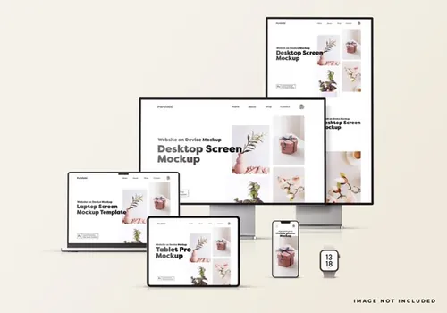 Apple苹果全套电脑手机平板设备Web UI设计场景贴图展