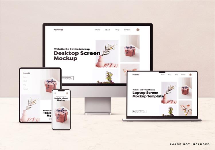 Apple苹果全套电脑手机平板设备Web UI设计场景贴图展