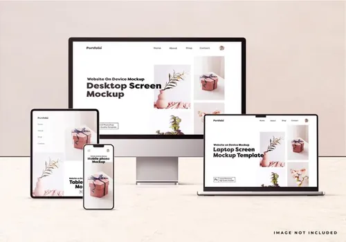 Apple苹果全套电脑手机平板设备Web UI设计场景贴图展