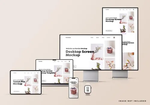 Apple苹果全套电脑手机平板设备Web UI设计场景贴图展