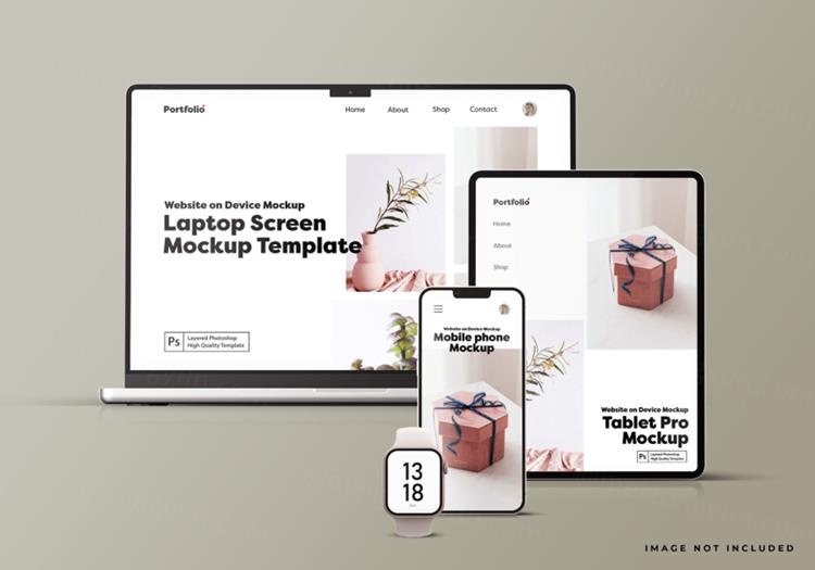 Apple苹果全套电脑手机平板设备Web UI设计场景贴图展