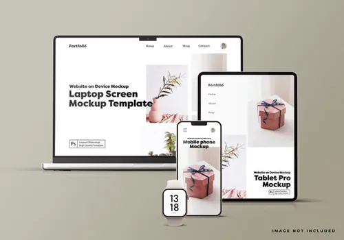 Apple苹果全套电脑手机平板设备Web UI设计场景贴图展