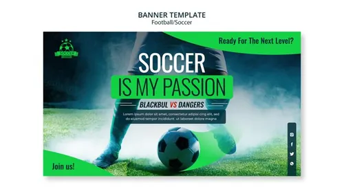 绿色足球体育竞技私人教练运动健康宣传PSD海报模板素材