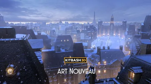 欧洲新艺术派古典主义风格居民住宅政府街区建筑3D模型素材 K