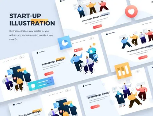 APP网页启动页人物插画素材合集 Startup Illustration ki