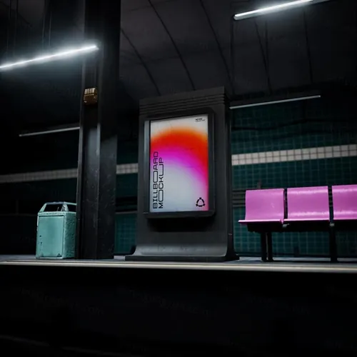 高端定制级街头灯箱广告牌宣传海报广告设计贴图展示样机模板 B