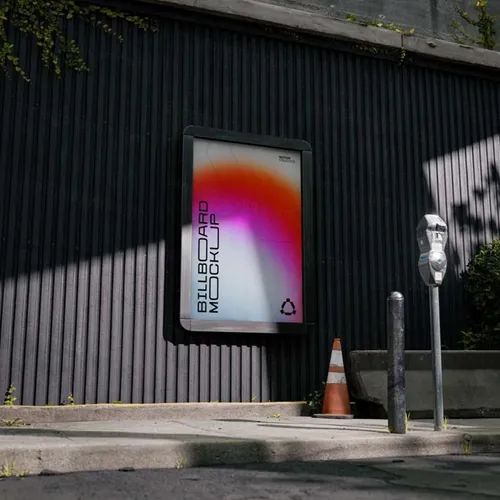 高端定制级街头灯箱广告牌宣传海报广告设计贴图展示样机模板 B