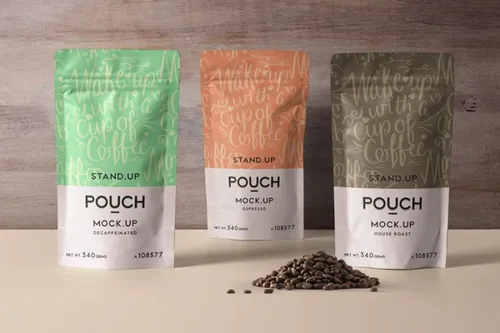 独立的自封袋包装样机 Psd Stand Up Pouch Mockup Vol4
