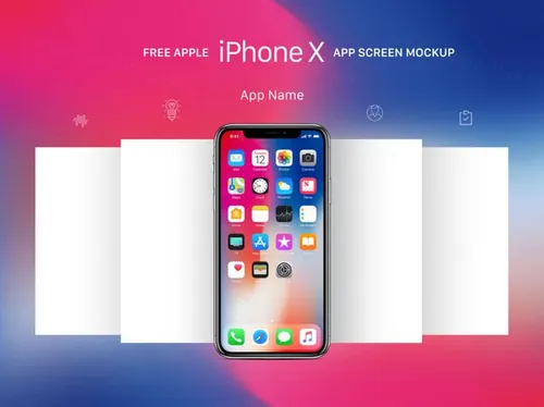 iPhoneX手机贴图PSD模板Apple iPhone X App Screen Mockup PSD