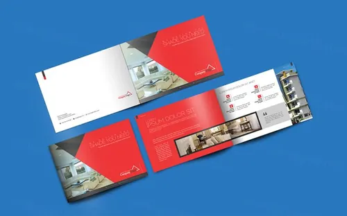 杂志贴图样机PSD模板Landscape Brochure Mockup PSD