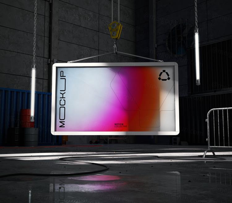 高端定制级街头灯箱广告牌宣传海报广告设计贴图展示样机模板 I