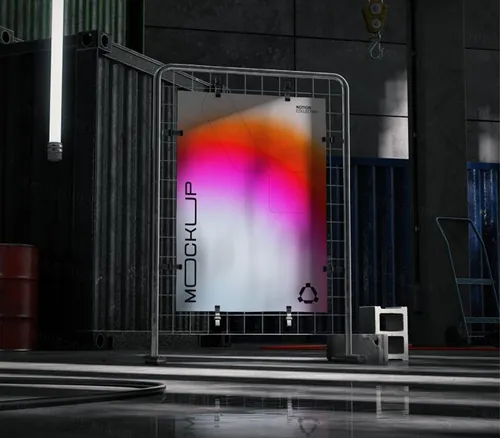 高端定制级街头灯箱广告牌宣传海报广告设计贴图展示样机模板 I