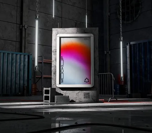 高端定制级街头灯箱广告牌宣传海报广告设计贴图展示样机模板 I