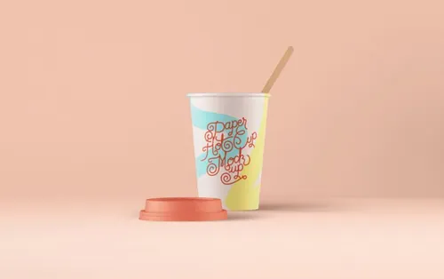 纸质咖啡杯模型PSD贴图模板Psd Paper Hot Cup Template