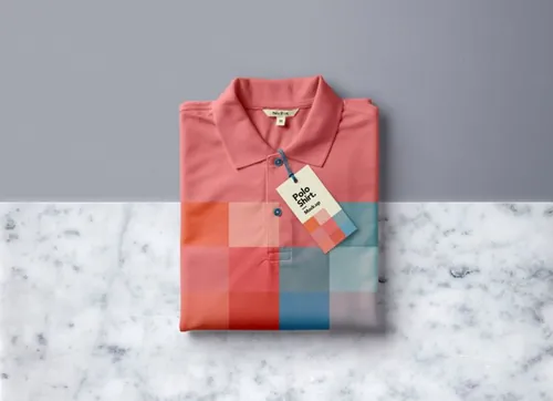 折叠衬衫模型PSD贴图模板Folded Psd Polo Shirt Mockup