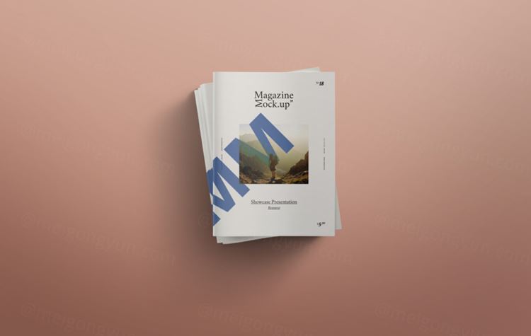 A4纸书籍模型PSD贴图模板Psd Magazine Mockup