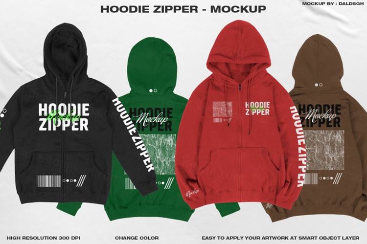 街头潮牌服饰连帽衫卫衣品牌设计提案展示样机模板 Hoodie