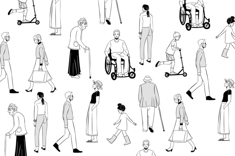 手绘各种各样不同人群人物插画EPS矢量素材