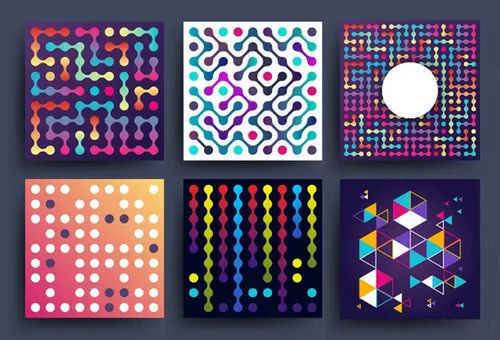 点阵式圆方形元素矢量素材