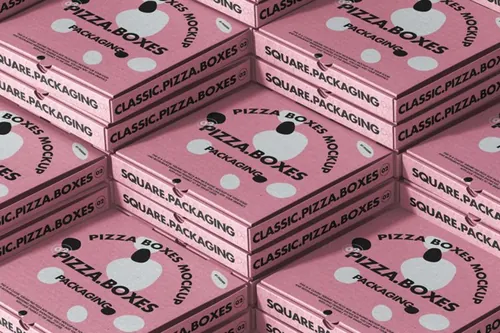 披萨包装盒设计贴图展示样机模板 Packaging Psd Pizza Box Mockup