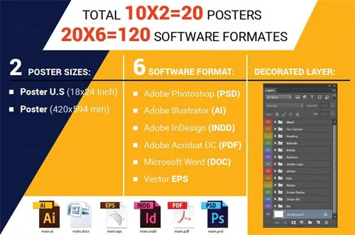 10款酒店宣传海报模板合集 10 Hotel Poster Bundle