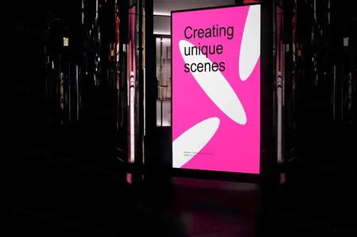 夜店酒吧KTV灯箱广告牌宣传海报广告设计贴图展示样机模板 L