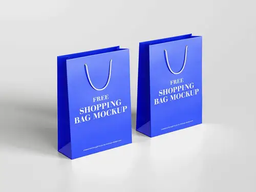 购物袋纸袋品牌包装设计样机PSD模板 Shopping Bag Mockup 样机模版