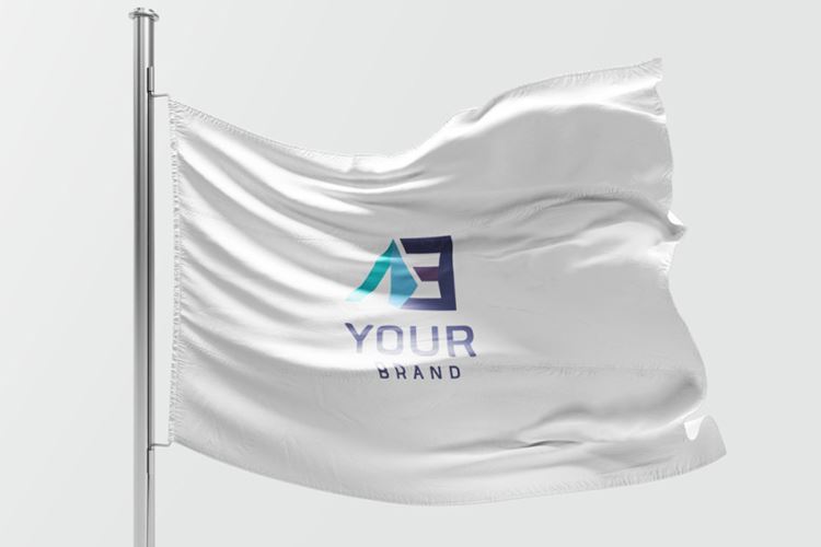 国旗旗帜企业形象贴图展示PSD模版  Flag Mockups